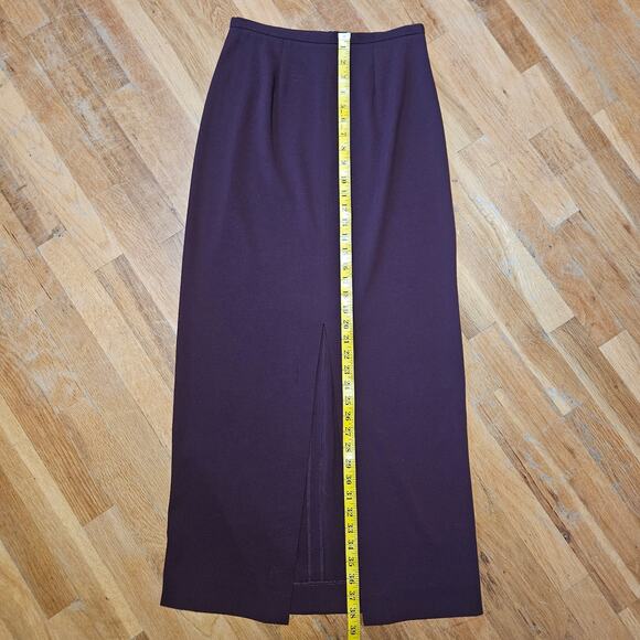 Vtg Preview Collection Maxi Skirt Size 6 Purple Front Slit High Waist Y2K Office - Picture 7 of 9